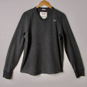 Abercrombie & Fitch Gray Muscle Top V-neck Long Sleeve Henley Crew Thermal Large